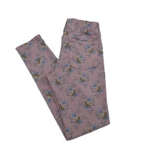 GAP Kids 1969 pink floral cotton denim stretch legging jeans